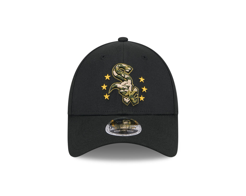 Chicago White Sox New Era 2024 MLB Armed Forces Day Black 9FORTY Adjustable Hat product image 2, provided for visual