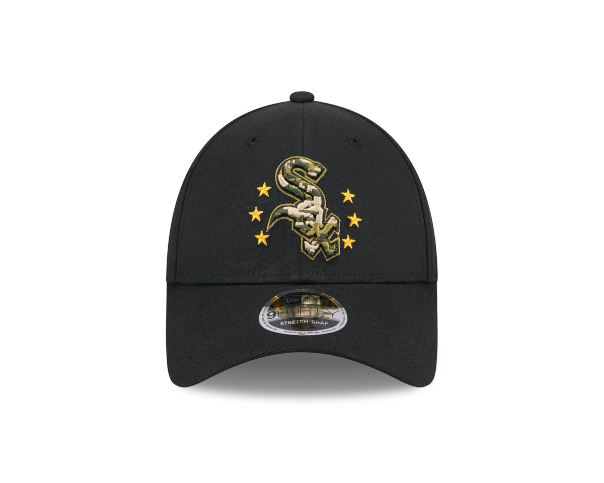 Chicago White Sox New Era 2024 MLB Armed Forces Day Black 9FORTY Adjustable Hat product image 2, provided for visual