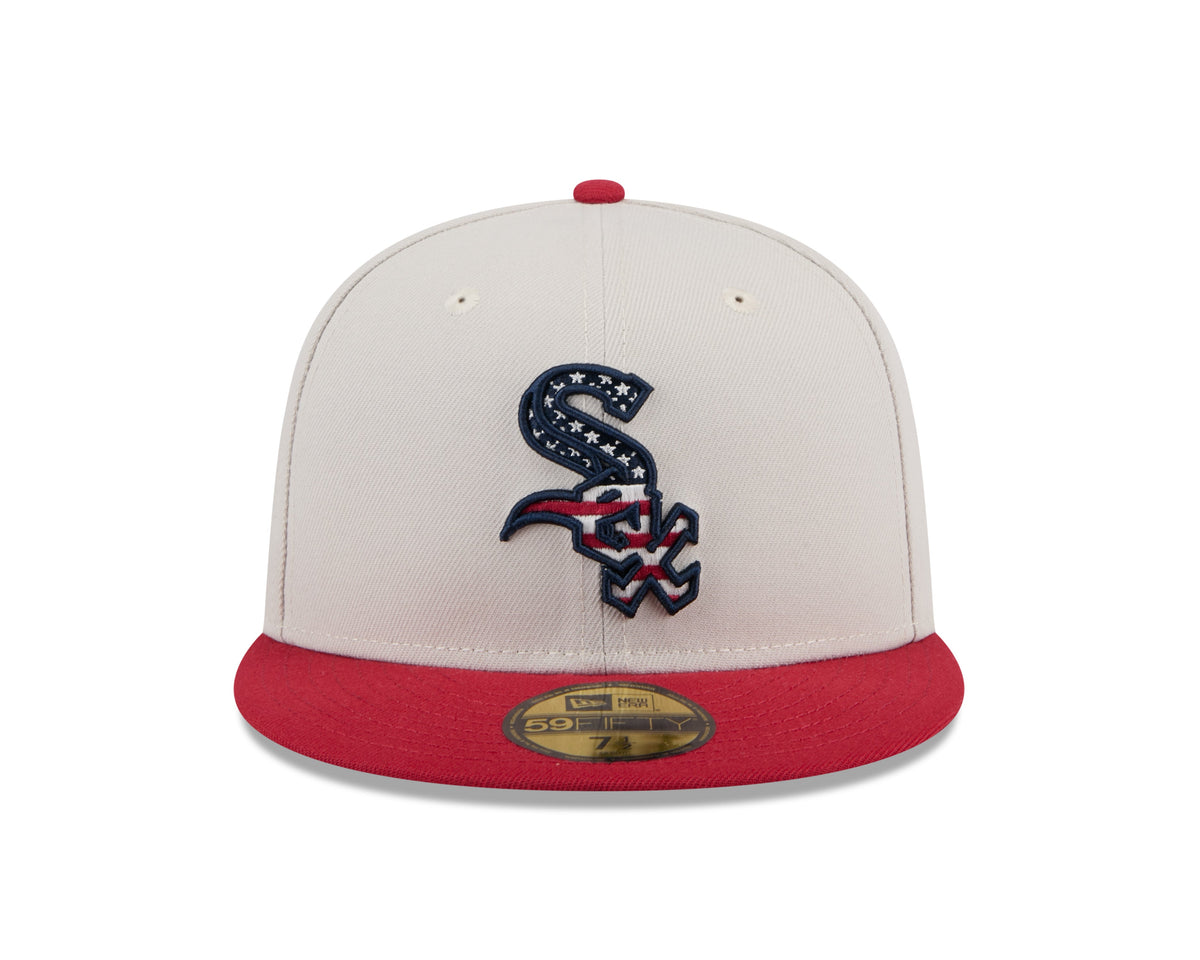 Chicago White Sox 2024 4th of July Stone/Red On Field New Era 59FIFTY Fitted Hat product image 2, provided for visual
