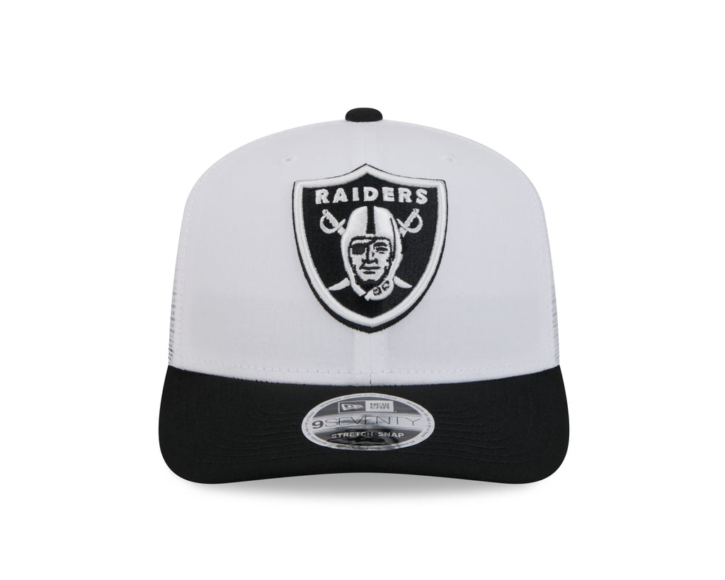 Las Vegas Raiders New Era White/Black 2024 NFL Training Camp 9SEVENTY Trucker Hat for Men product image 2, provided for