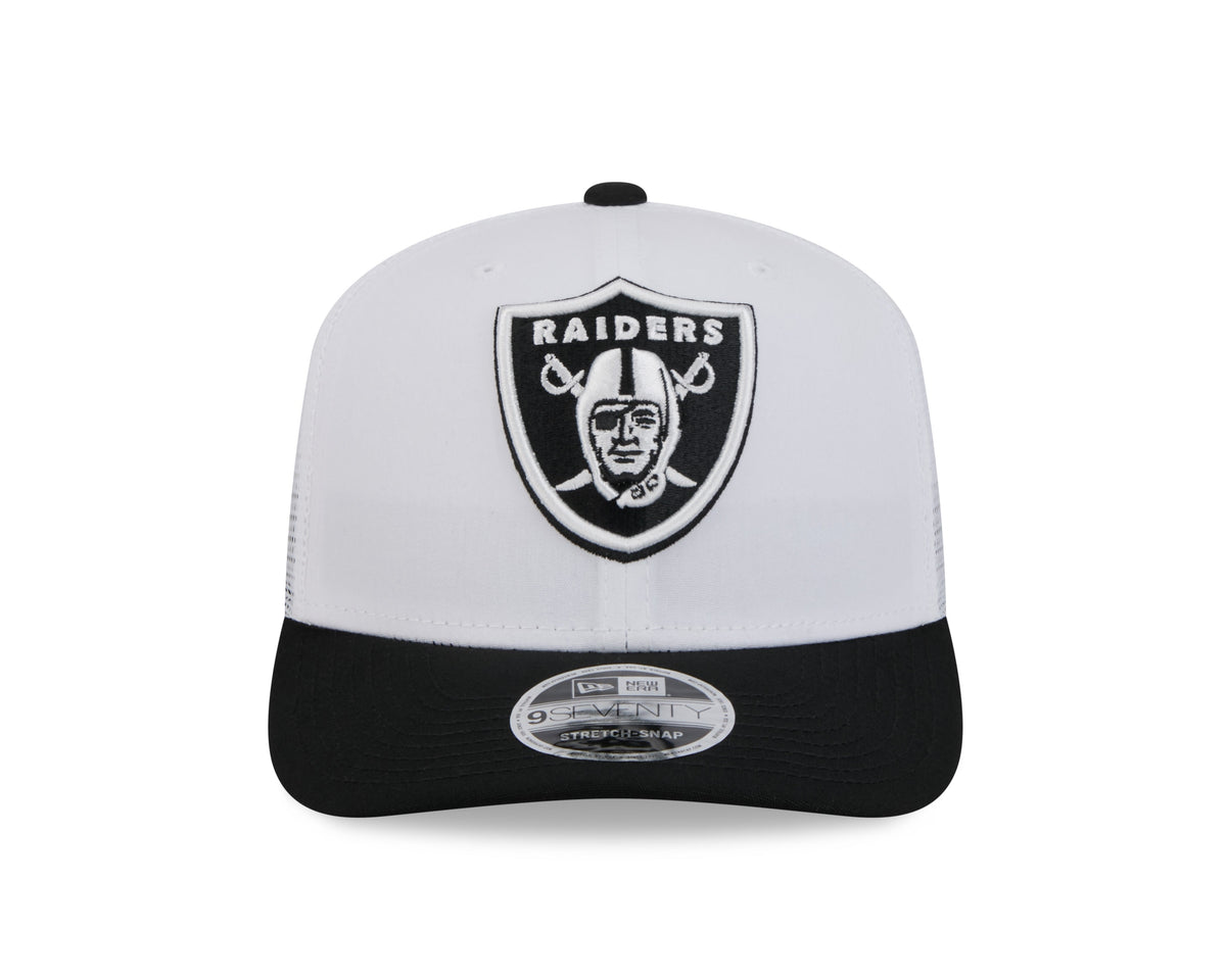 Las Vegas Raiders New Era White/Black 2024 NFL Training Camp 9SEVENTY Trucker Hat for Men product image 2, provided for