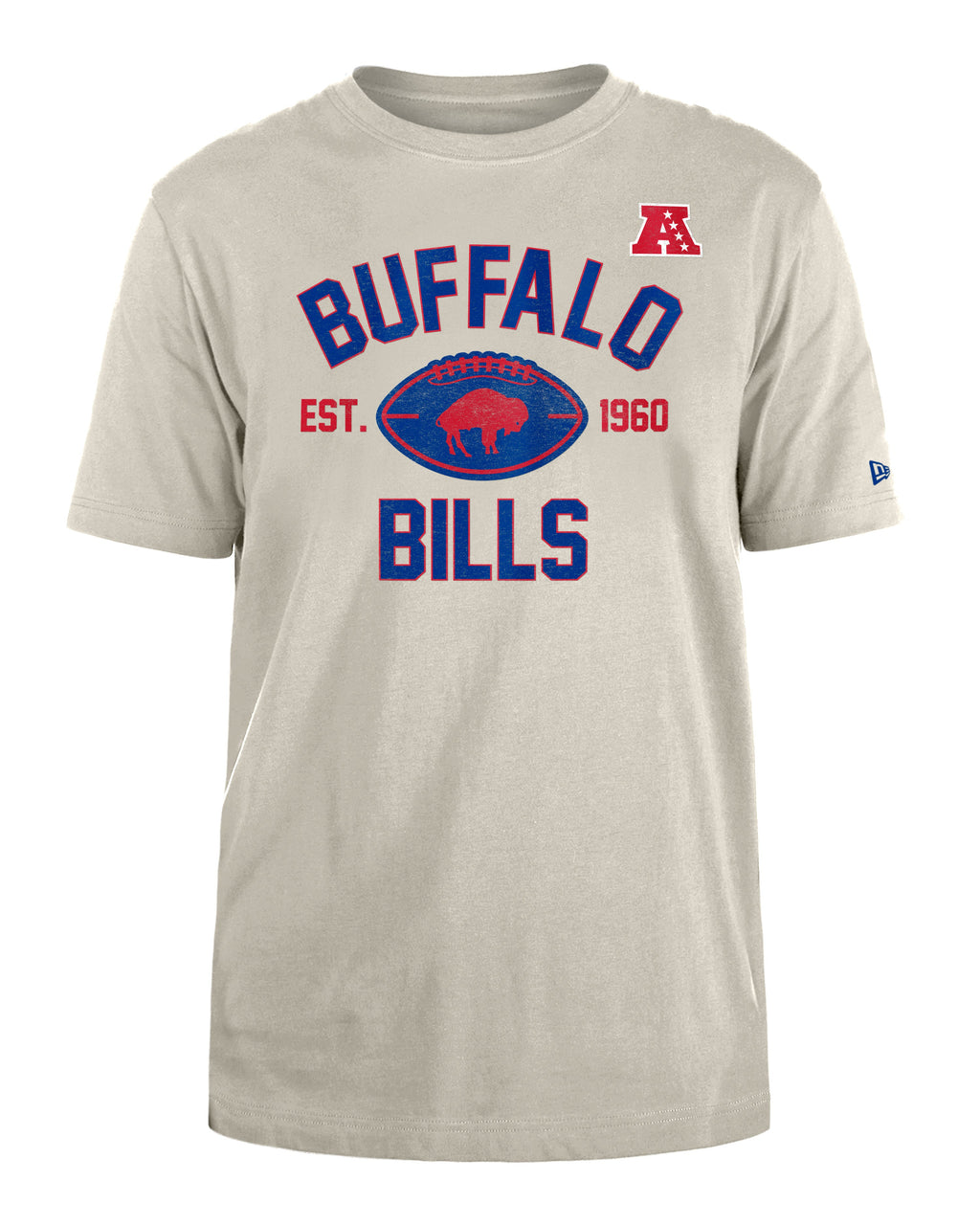 Buffalo Bills Stone 2024 Historic New Era T-Shirt for Men product image 2, provided for visual reference and product detail