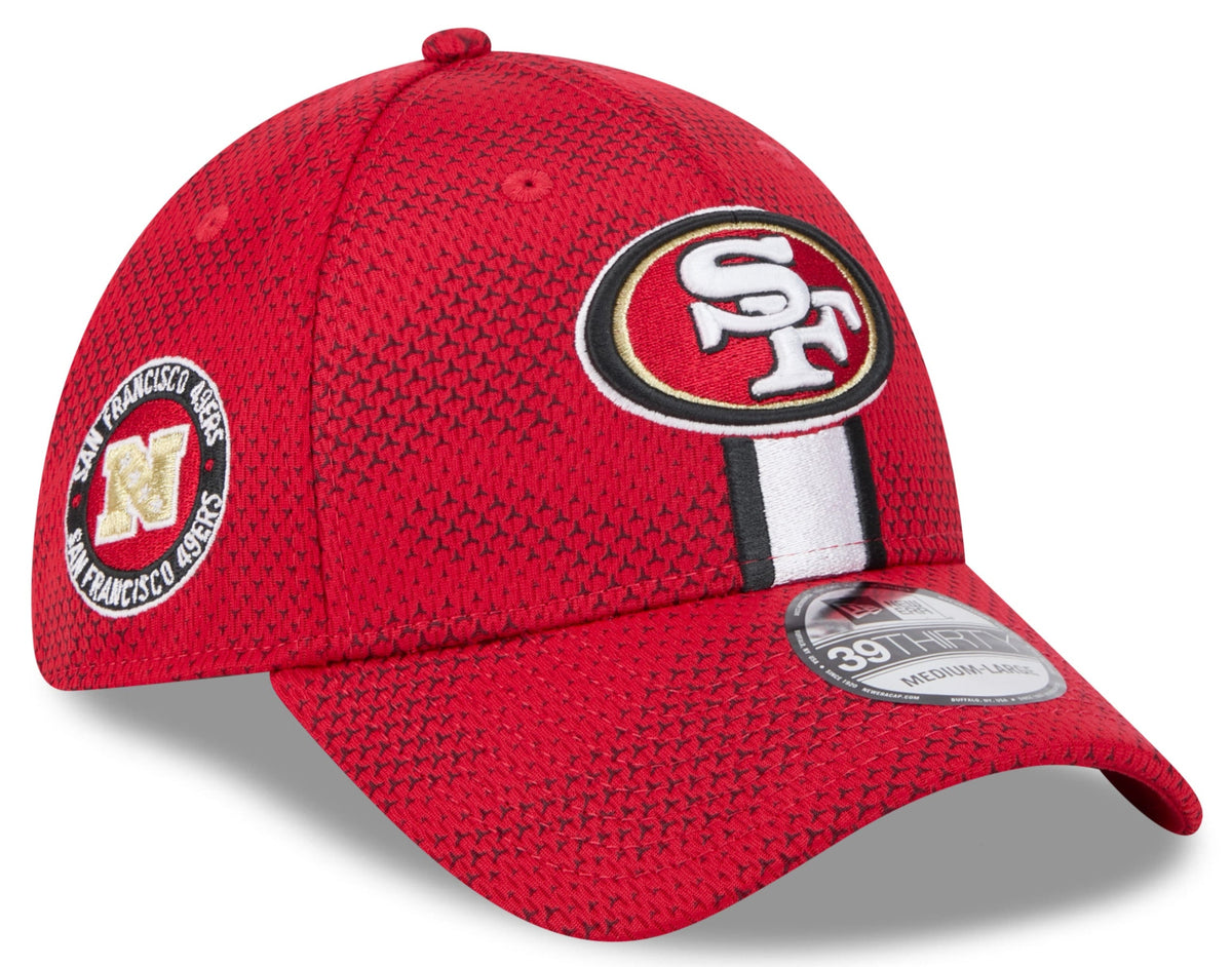 San Francisco 49ers New Era 2024 Sideline Scarlet 39THIRTY Flex Hat for Men product image 1, provided for visual reference