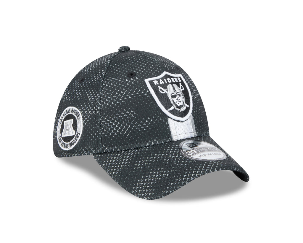 Las Vegas Raiders New Era 2024 Sideline Black 39THIRTY Flex Hat for Men product image 2, provided for visual reference and