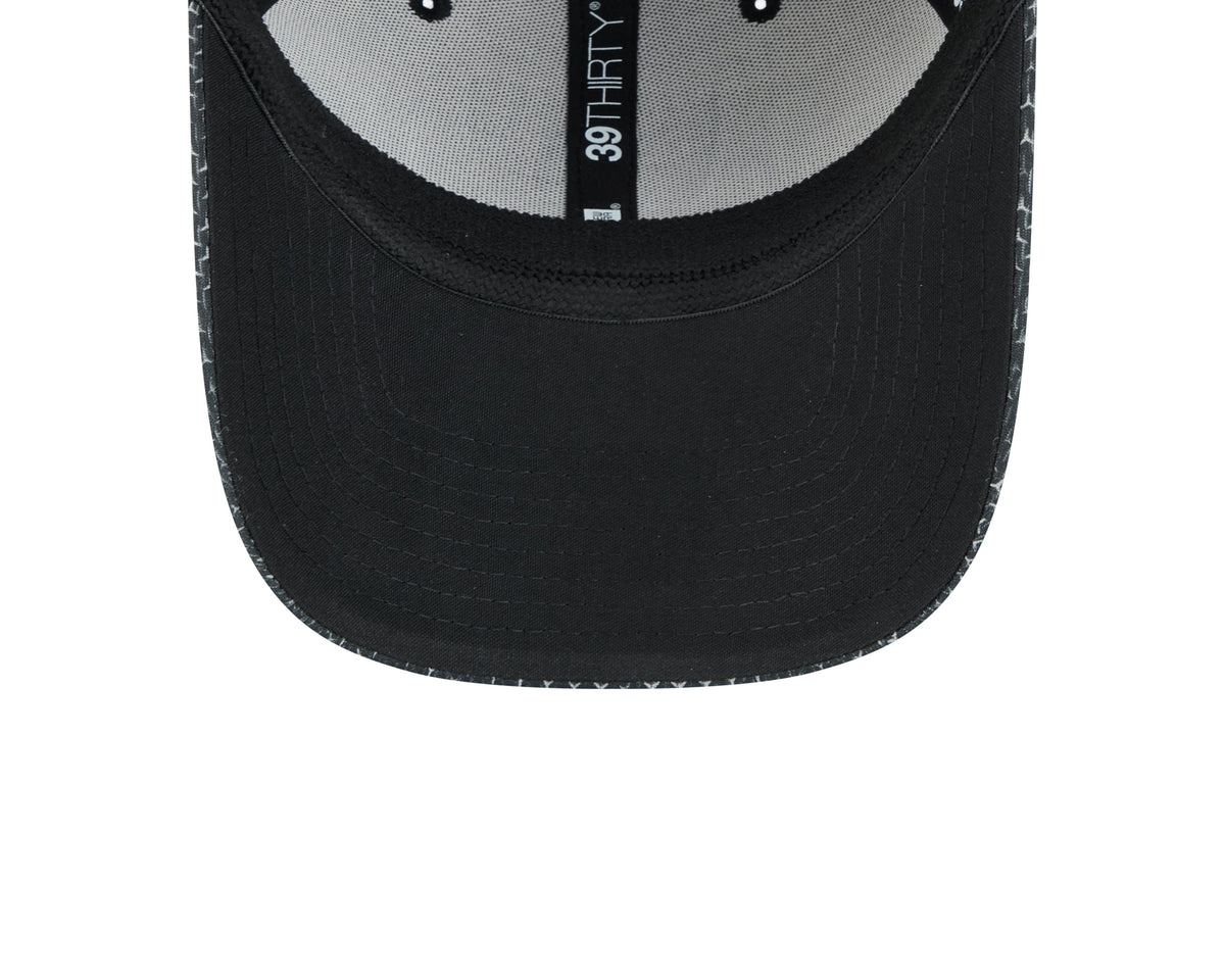 Las Vegas Raiders New Era 2024 Sideline Black 39THIRTY Flex Hat for Men product image 8, provided for visual reference and