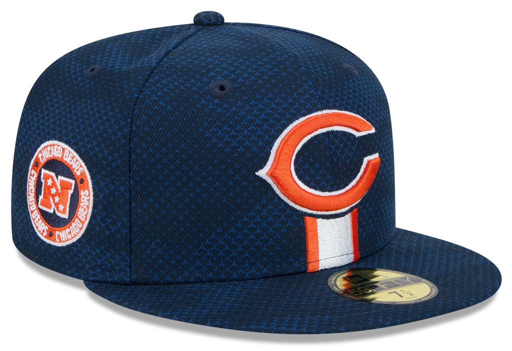 Chicago Bears New Era 2024 Sideline C Navy 59FIFTY Fitted Hat product image 1, provided for visual reference and product