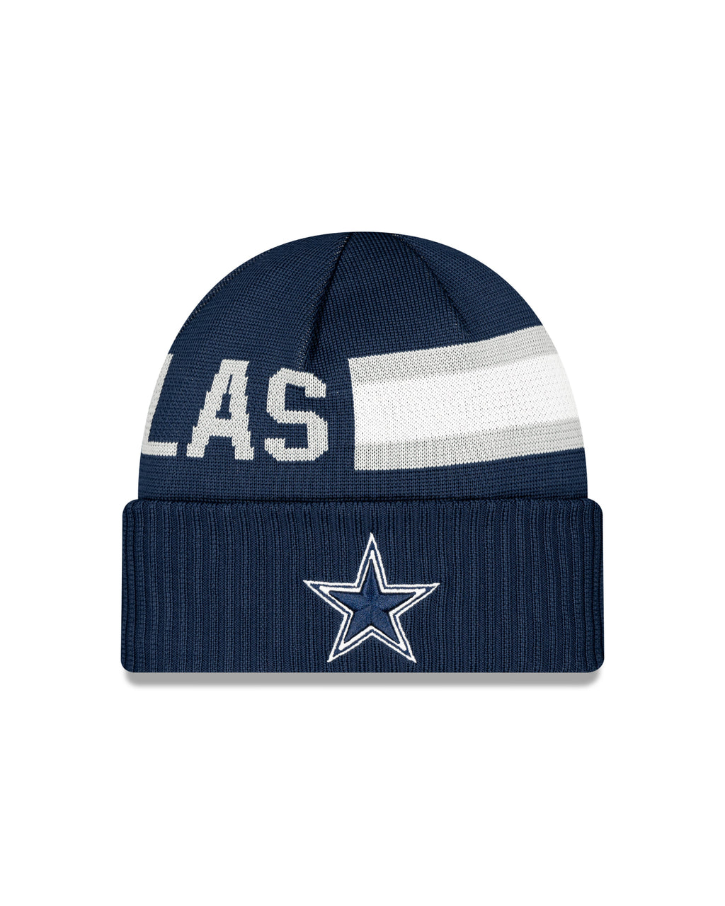 Dallas Cowboys New Era 2024 NFL Sideline Navy Tech Knit Hat product image 2, provided for visual reference and product