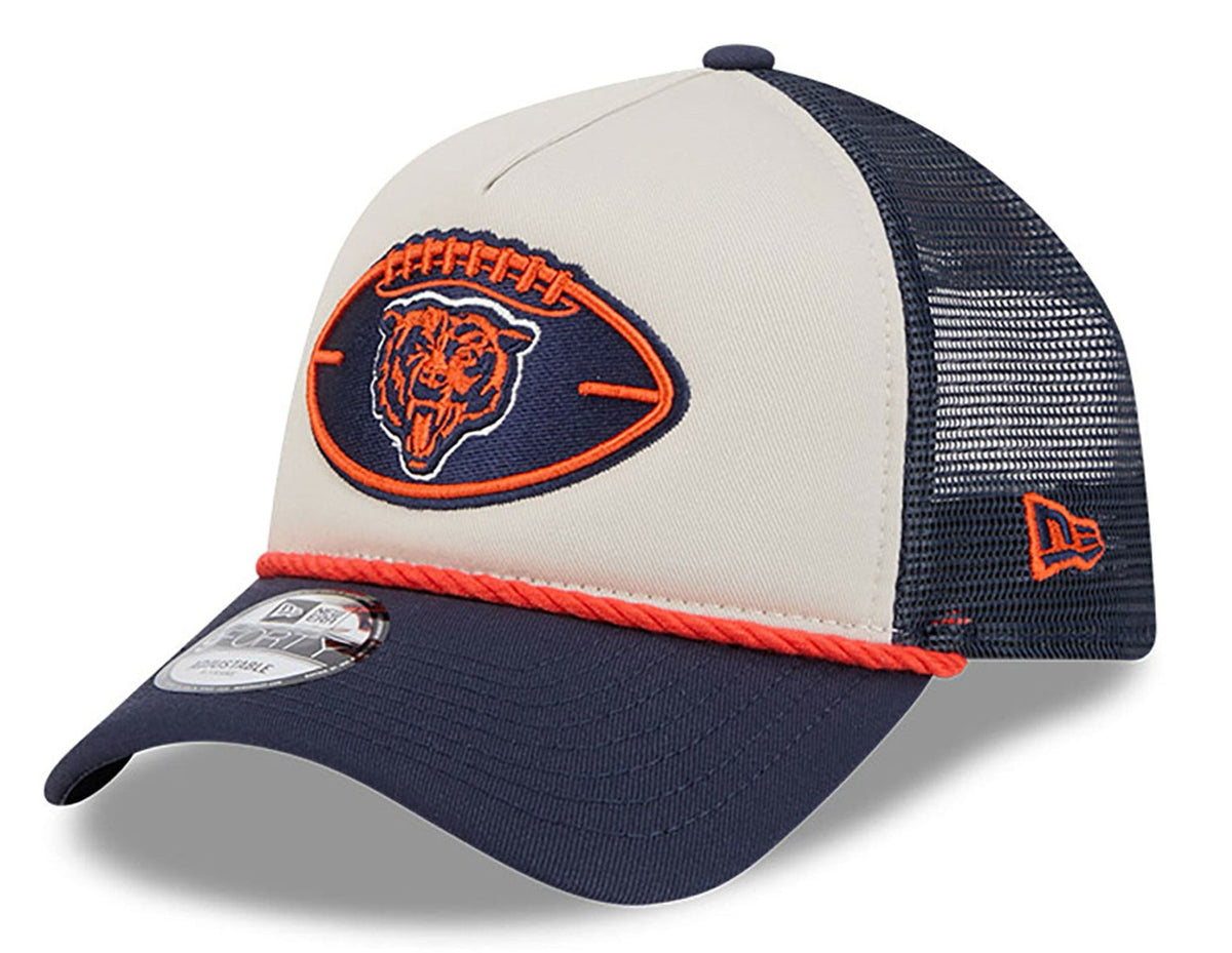 Chicago Bears New Era 2024 Sideline Historic Stone/Navy 9FORTY A-Frame Adjustable Hat for Men product image 1, provided for