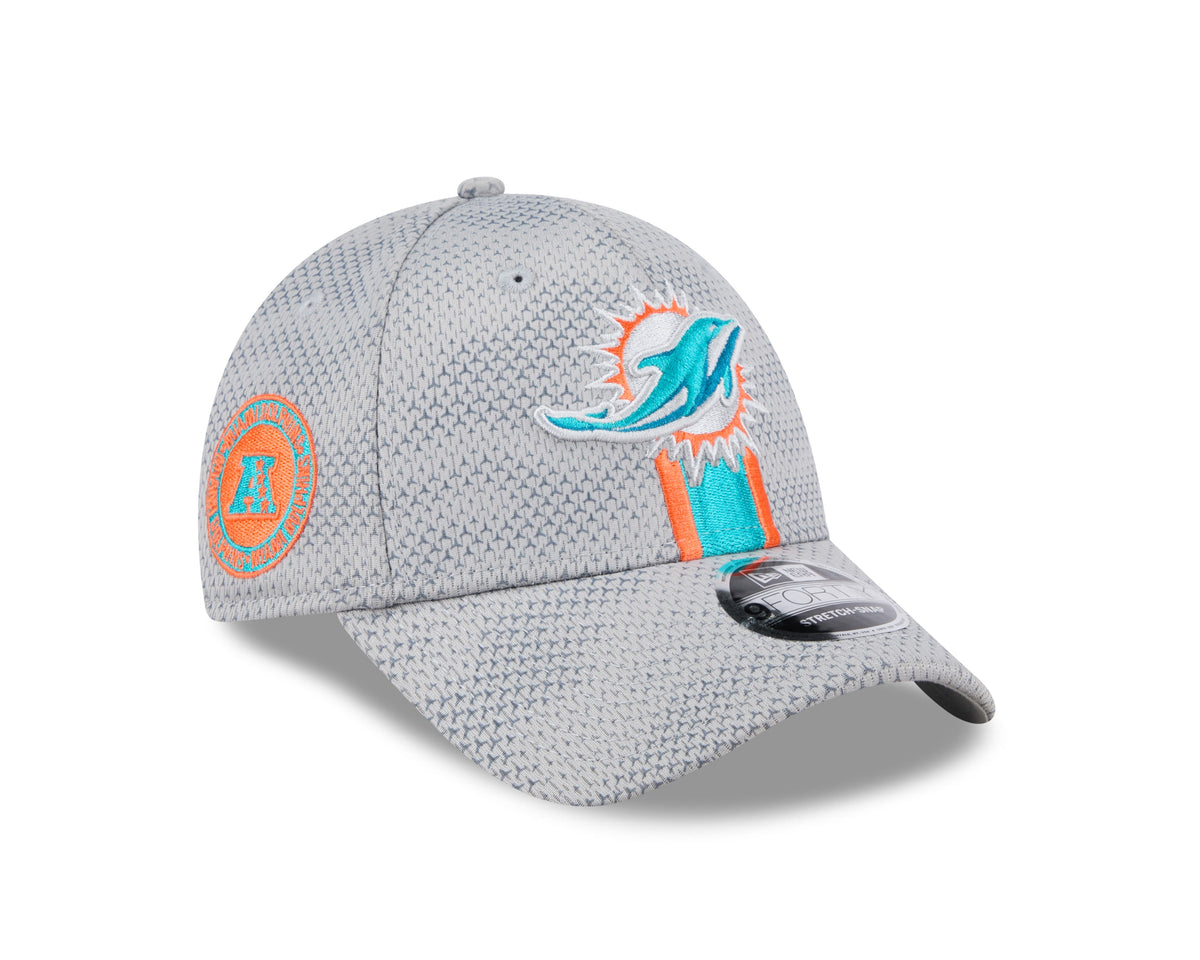 Miami Dolphins New Era 2024 Sideline Graphite 9FORTY Adjustable Hat for Men product image 2, provided for visual reference