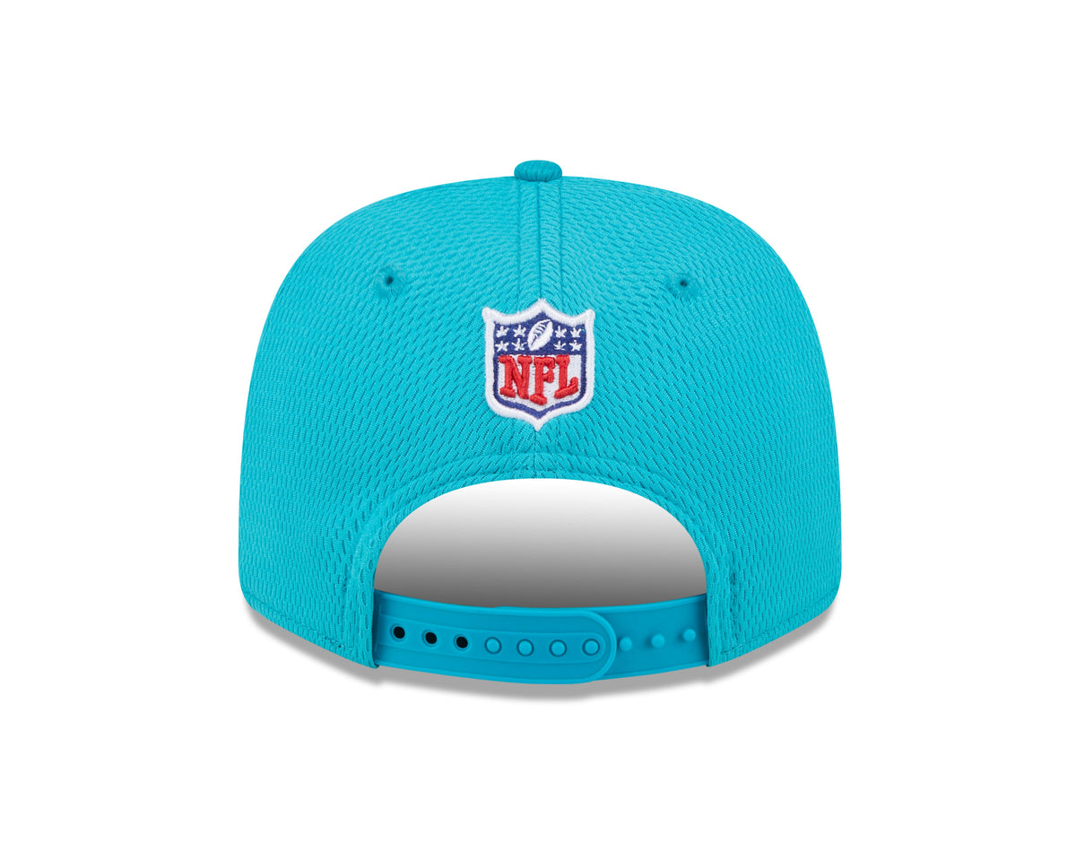 Miami Dolphins New Era 2024 Sideline Aqua 9SEVENTY Adjustable Hat for Men product image 6, provided for visual reference and