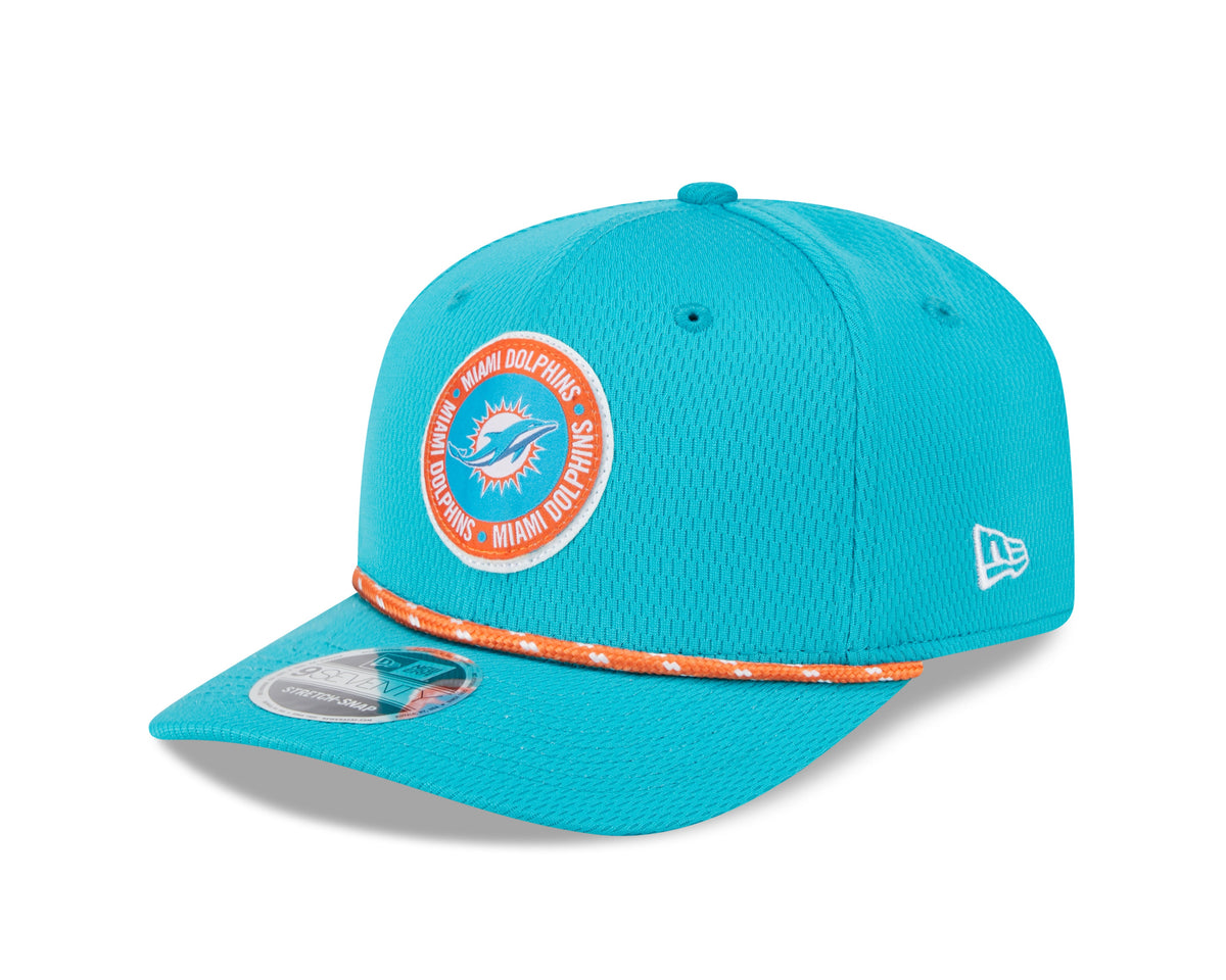 Miami Dolphins New Era 2024 Sideline Aqua 9SEVENTY Adjustable Hat for Men product image 3, provided for visual reference and