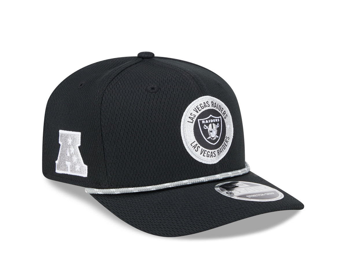 Las Vegas Raiders New Era 2024 Sideline Black 9SEVENTY Adjustable Hat for Men product image 2, provided for visual reference