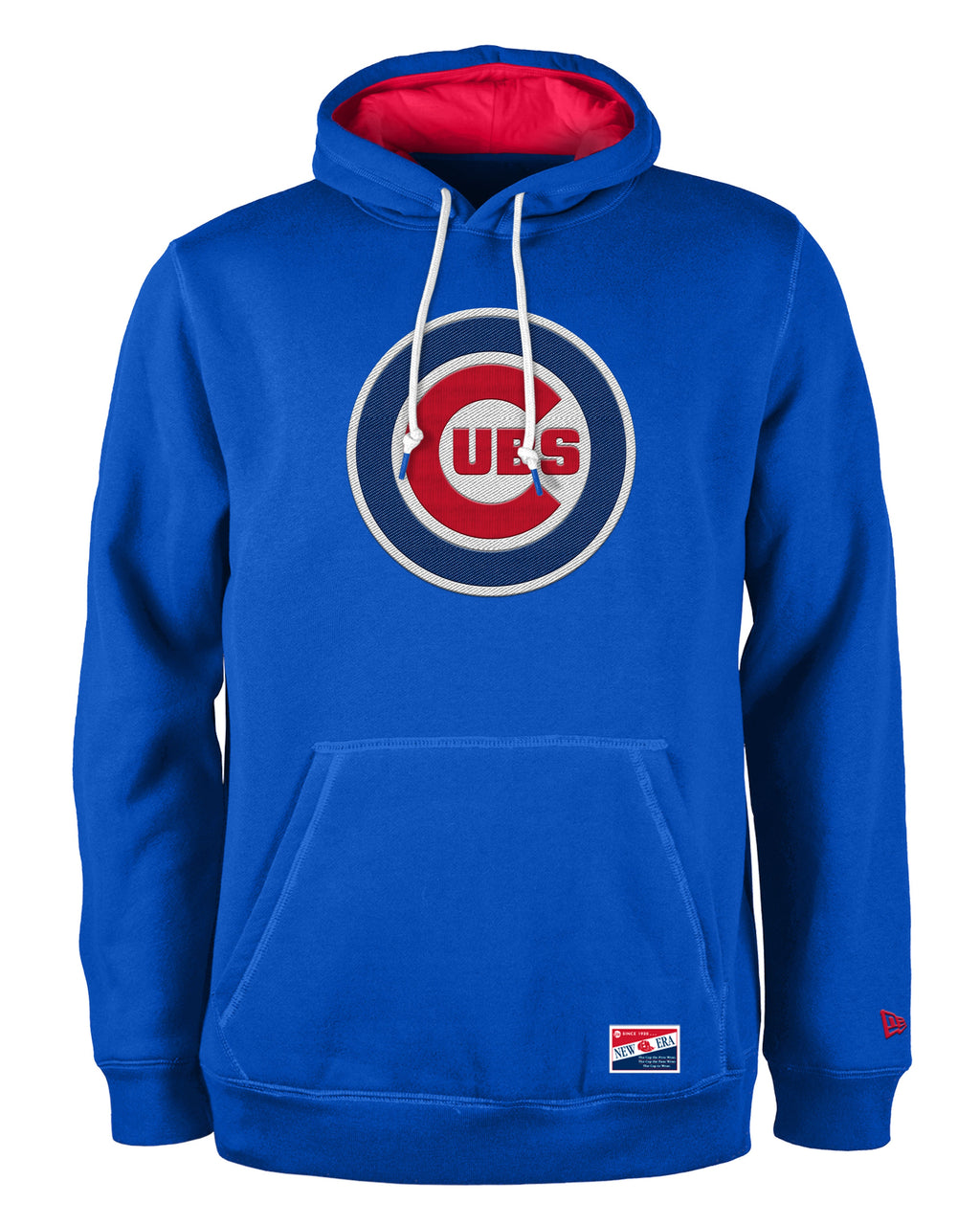 Mens Chicago Cubs New Era Heather Royal Primary Hoodie product image 1, provided for visual reference and product detail