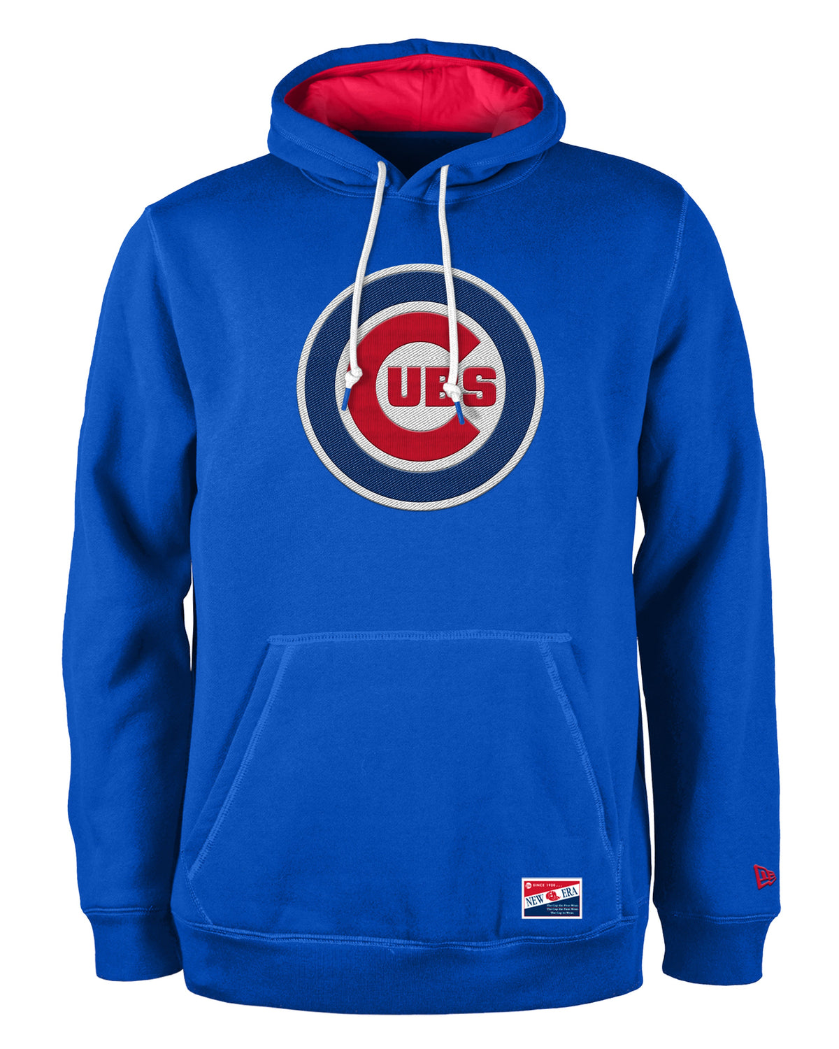 Mens Chicago Cubs New Era Heather Royal Primary Hoodie product image 1, provided for visual reference and product detail