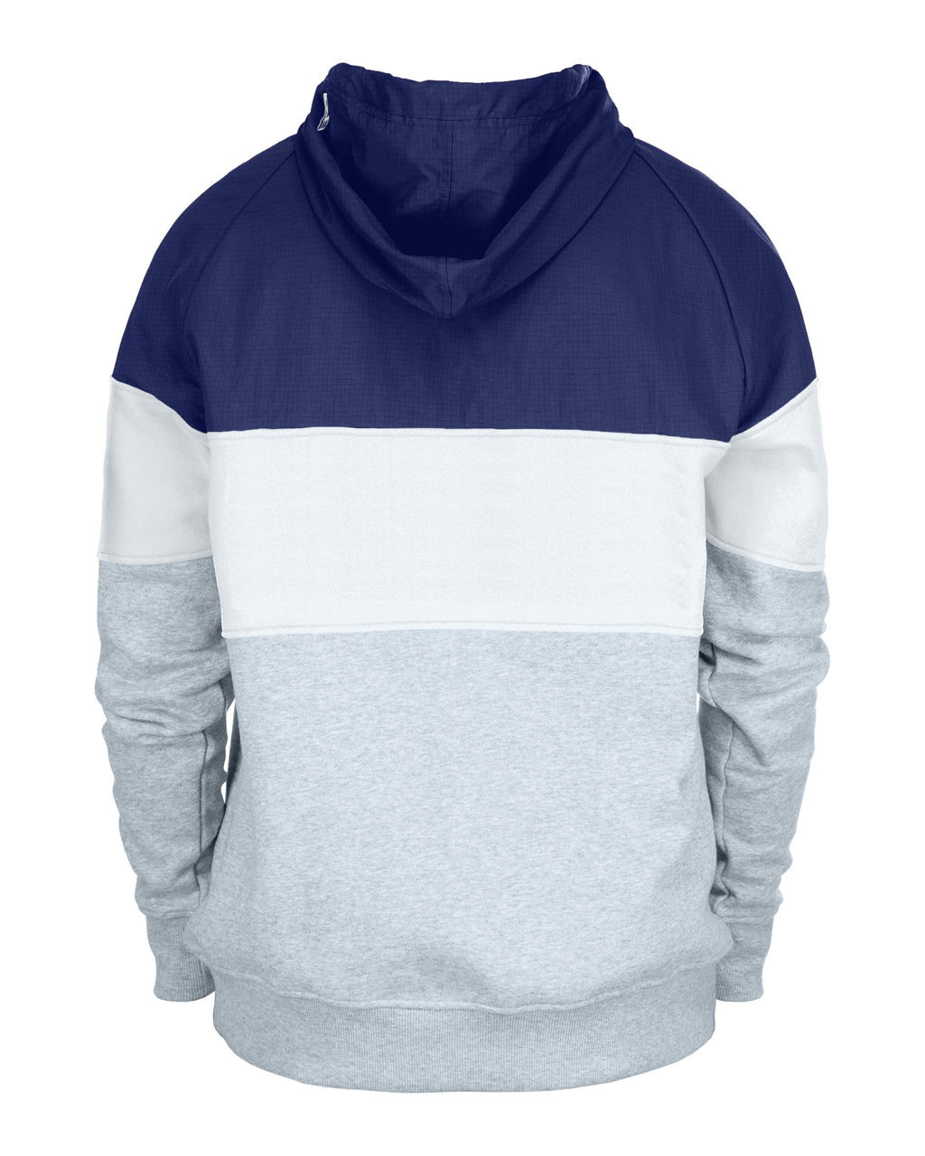 Mens Chicago Cubs Cooperstown New Era White/Blue/Gray Half Zip Hoodie product image 2, provided for visual reference and