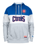 Mens Chicago Cubs New Era White/Royal/Gray Half Zip Hoodie product image 1, provided for visual reference and product detail