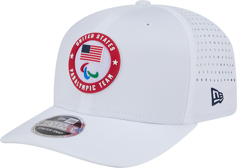 Team USA Paralympics White Performance New Era 9SEVENTY Stretch Snap Adjustable Hat product image 1, provided for visual
