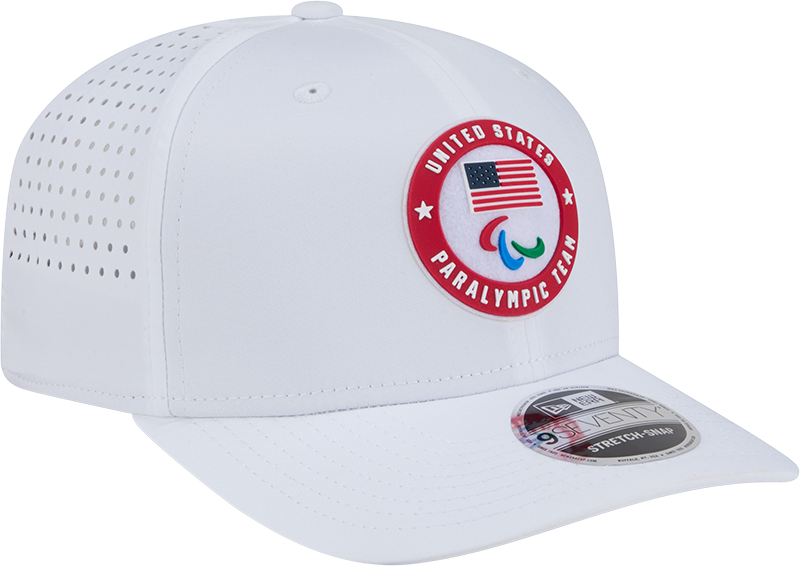Team USA Paralympics White Performance New Era 9SEVENTY Stretch Snap Adjustable Hat product image 3, provided for visual