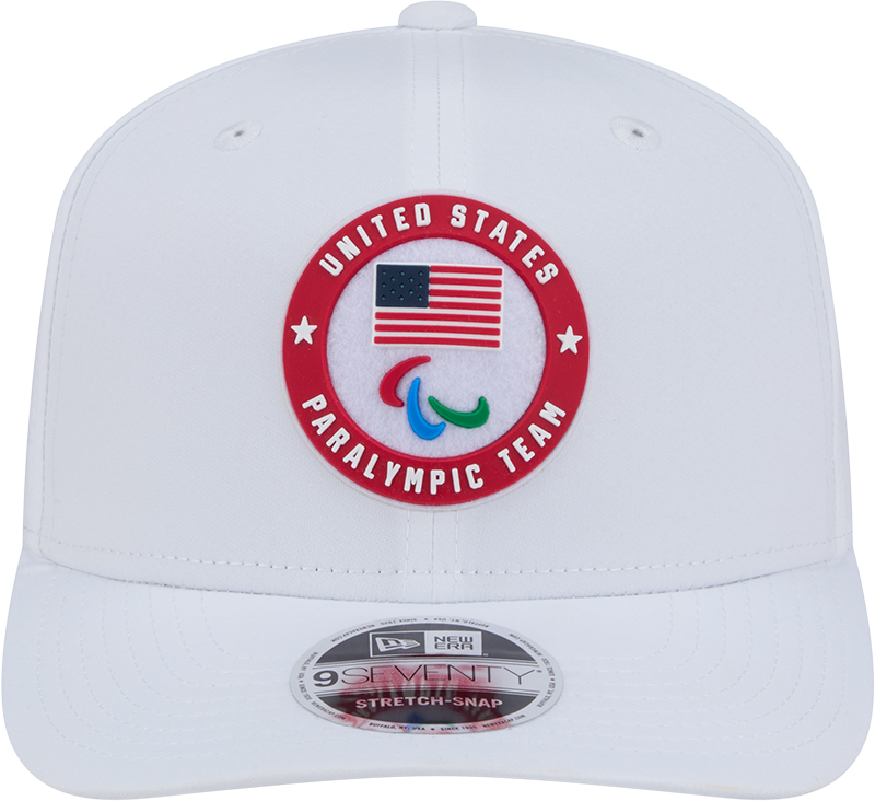 Team USA Paralympics White Performance New Era 9SEVENTY Stretch Snap Adjustable Hat product image 2, provided for visual
