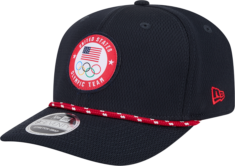 Team USA Olympics Navy Rope New Era 9SEVENTY Stretch Snap Adjustable Hat product image 1, provided for visual reference and