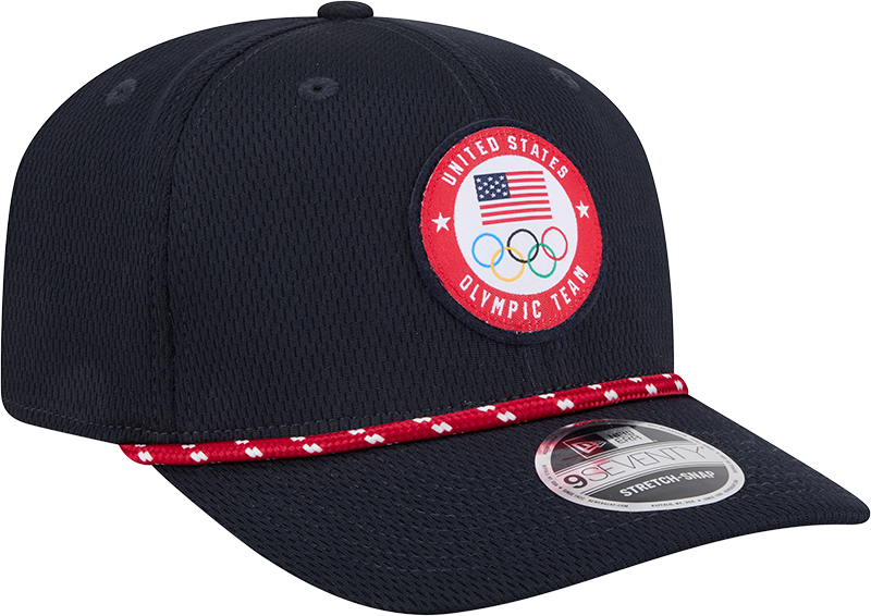 Team USA Olympics Navy Rope New Era 9SEVENTY Stretch Snap Adjustable Hat product image 3, provided for visual reference and