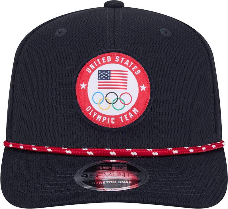 Team USA Olympics Navy Rope New Era 9SEVENTY Stretch Snap Adjustable Hat product image 2, provided for visual reference and