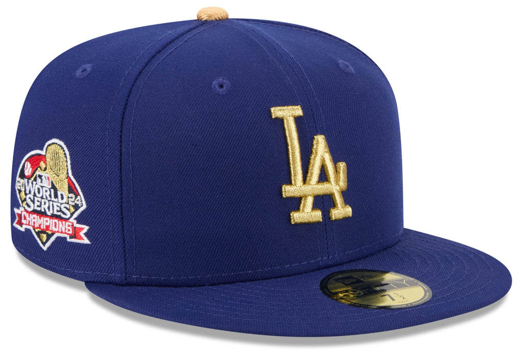 Los Angeles Dodgers New Era Royal Blue MLB Gold Champions 59FIFTY Hat product image 1, provided for visual reference and