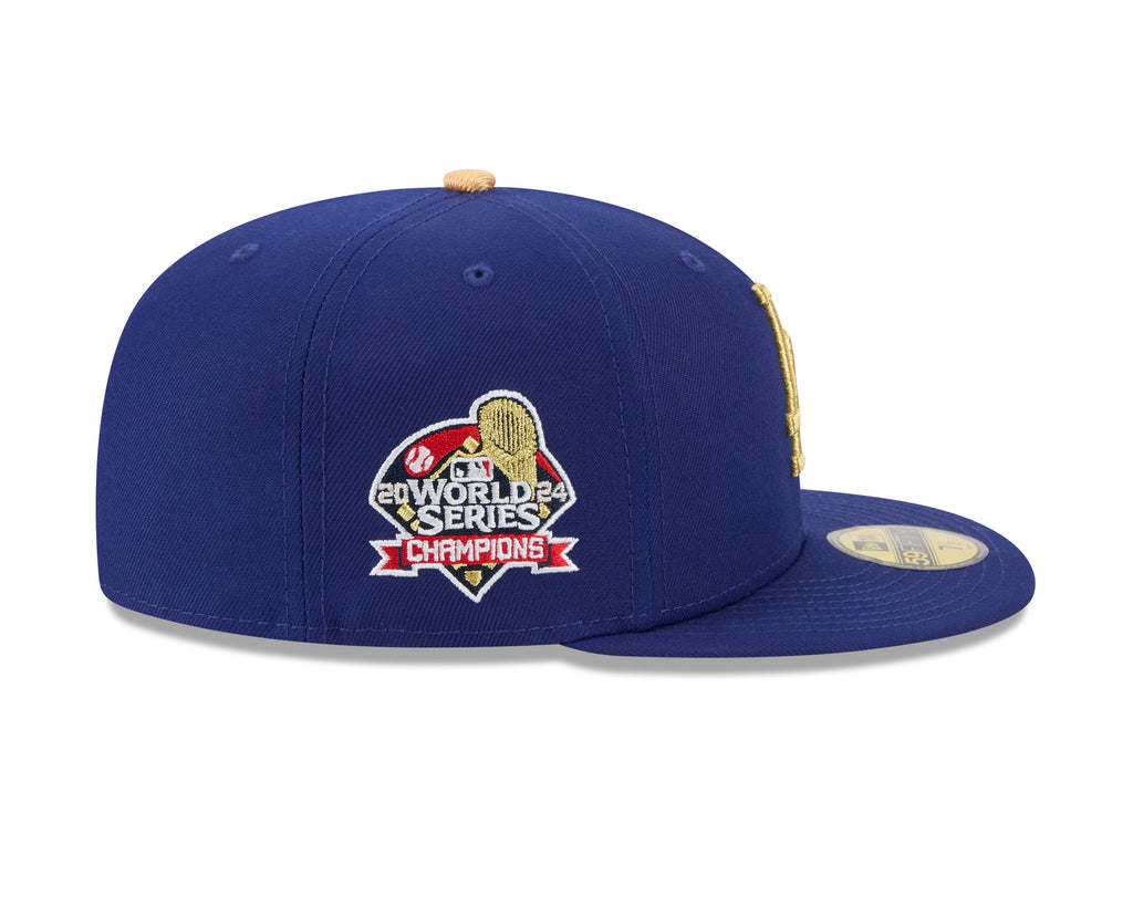 Los Angeles Dodgers New Era Royal Blue MLB Gold Champions 59FIFTY Hat product image 4, provided for visual reference and
