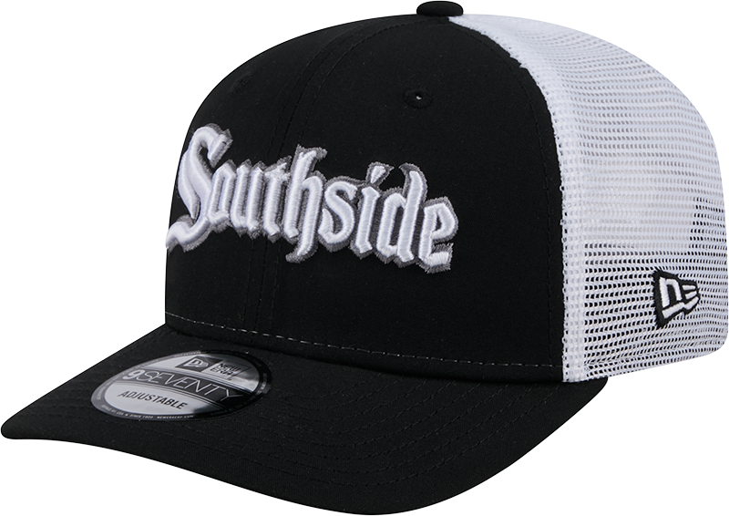 Chicago White Sox City Connect Black/White Southside 9SEVENTY Trucker Adjustable Hat product image 1, provided for visual