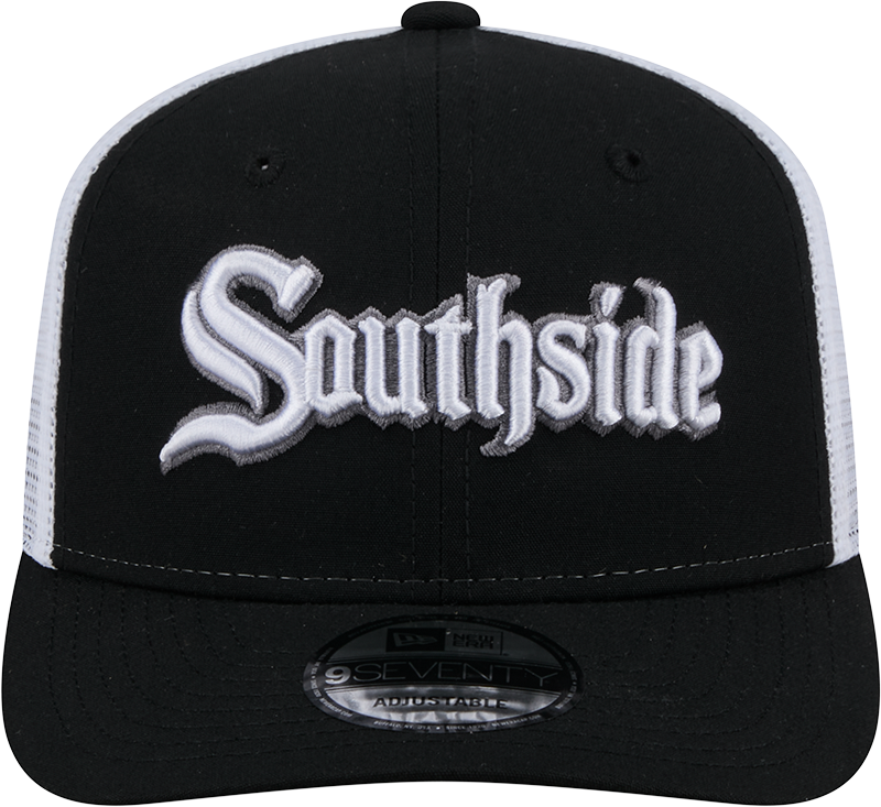 Chicago White Sox City Connect Black/White Southside 9SEVENTY Trucker Adjustable Hat product image 2, provided for visual