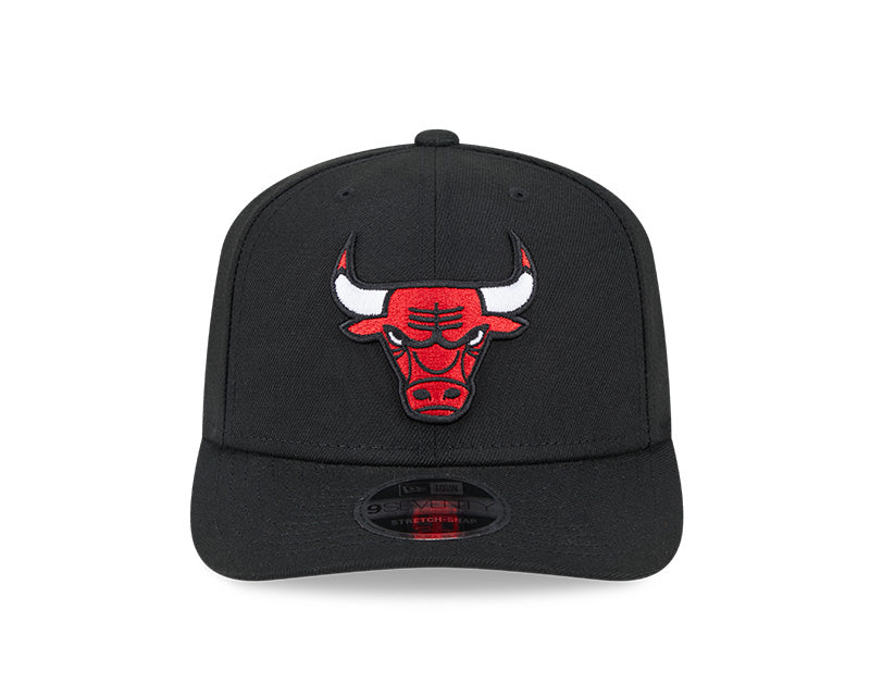 Chicago Bulls New Era Black 9SEVENTY Adjustable Hat product image 2, provided for visual reference and product detail review