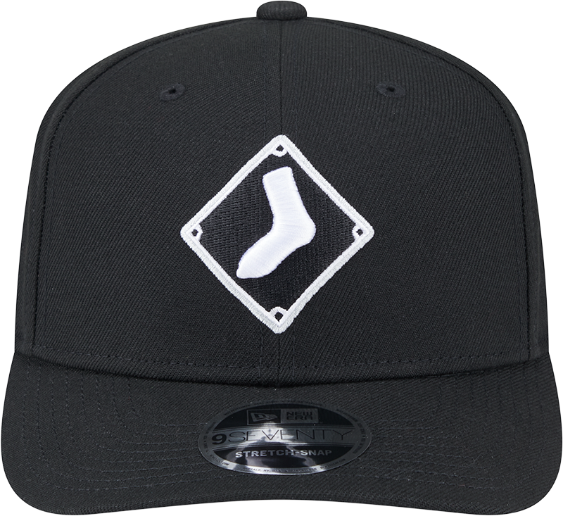 Chicago White Sox Diamond New Era Black 9SEVENTY Adjustable Hat product image 2, provided for visual reference and product