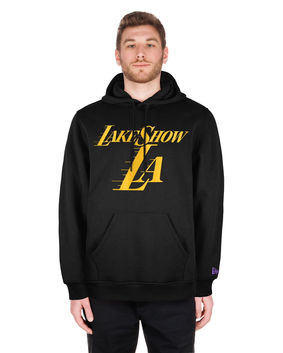 Los Angeles Lakers New Era Black City Edition Pullover Hoodie for Men product image 3, provided for visual reference and