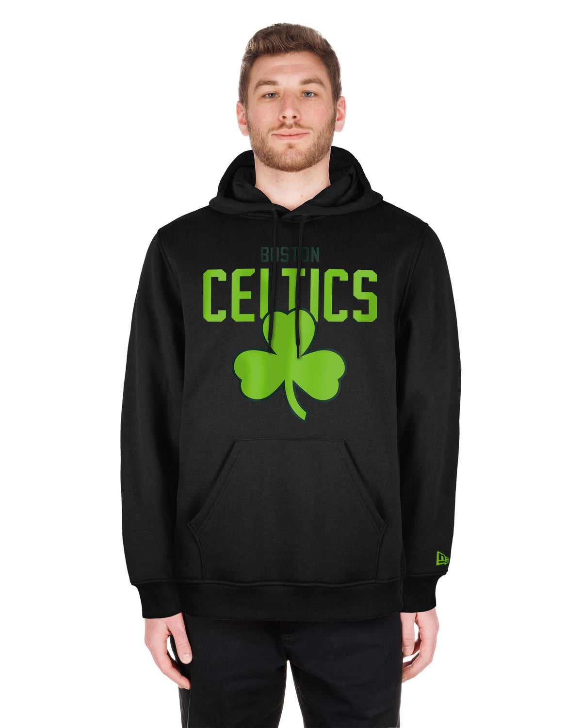 Boston Celtics New Era Black City Edition Pullover Hoodie for Men product image 3, provided for visual reference and product