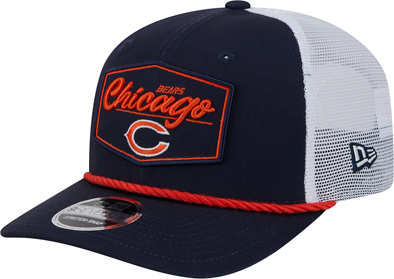 Chicago Bears New Era Navy/White Trucker Patch Secondary 9SEVENTY Trucker Hat product image 1, provided for visual reference
