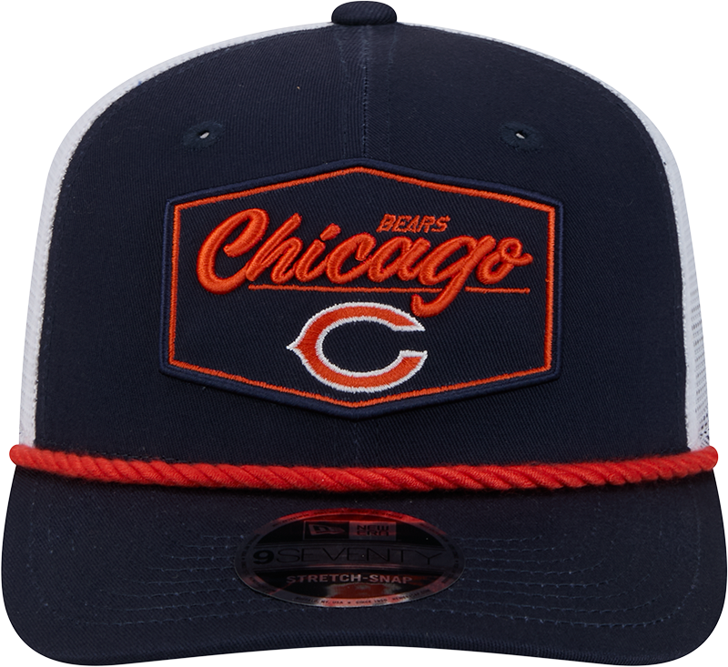 Chicago Bears New Era Navy/White Trucker Patch Secondary 9SEVENTY Trucker Hat product image 2, provided for visual reference