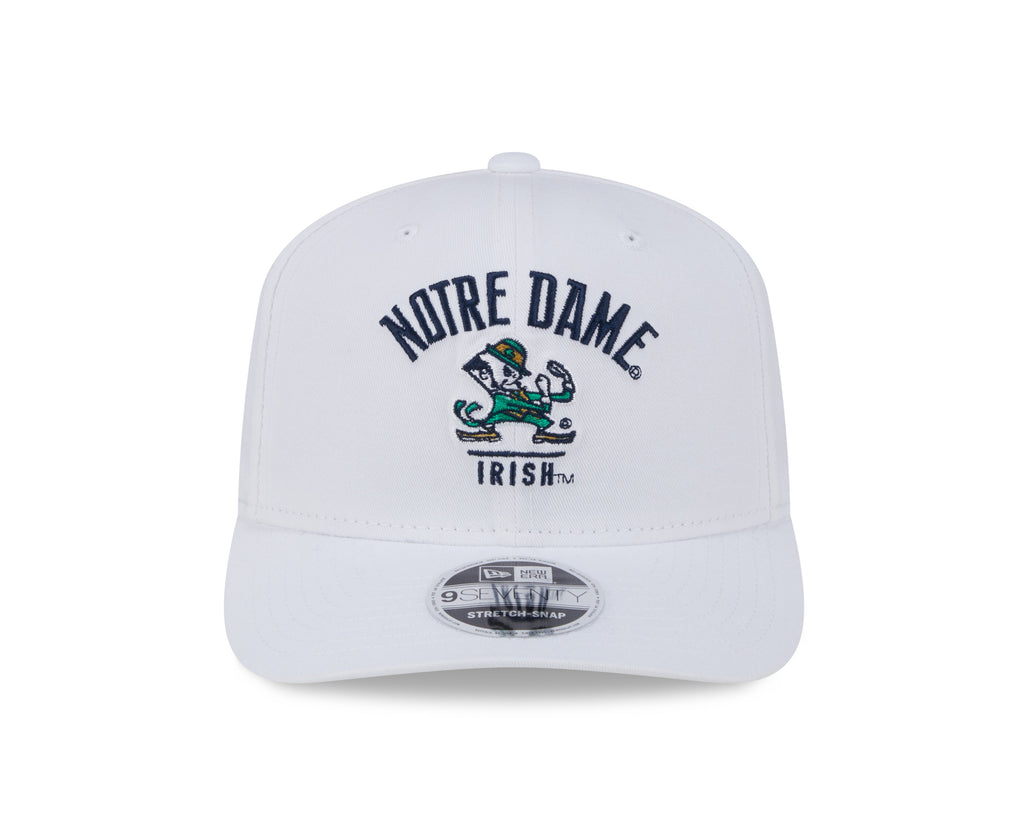 Notre Dame Fighting Irish New Era Team White 9SEVENTY Adjustable Hat product image 2, provided for visual reference and