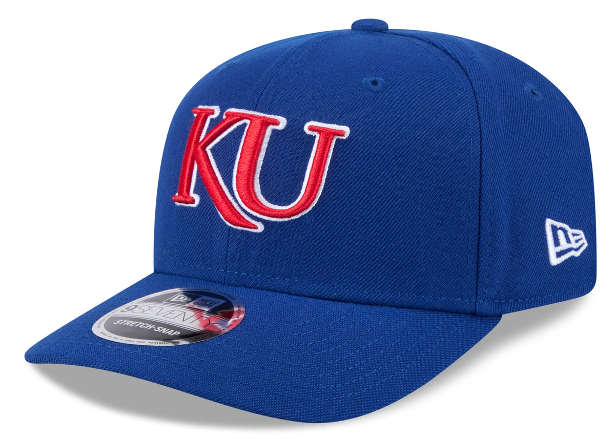 Kansas Jayhawks New Era Blue 9SEVENTY Adjustable Hat product image 1, provided for visual reference and product detail review