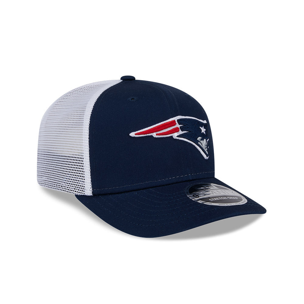 New Era New England Patriots Navy/White Trucker 9SEVENTY Stretch-Snap Hat for Men product image 3, provided for visual