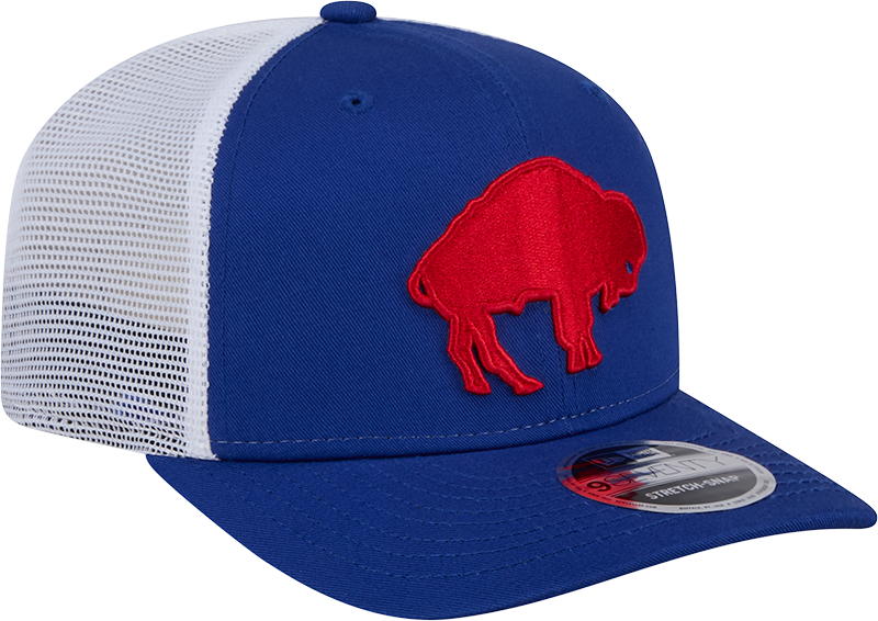 Buffalo Bills New Era Royal Throwback 9SEVENTY Trucker Adjustable Hat product image 3, provided for visual reference and