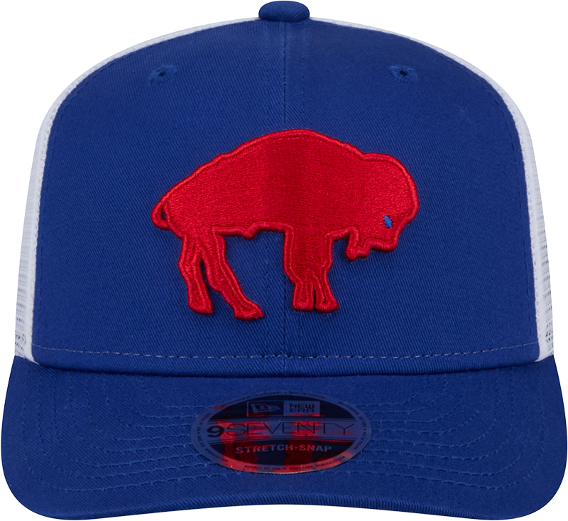 Buffalo Bills New Era Royal Throwback 9SEVENTY Trucker Adjustable Hat product image 2, provided for visual reference and