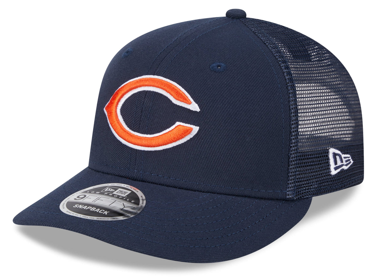 Chicago Bears New Era Navy Low Profile Trucker 9FIFTY Adjustable Hat for Men product image 1, provided for visual reference
