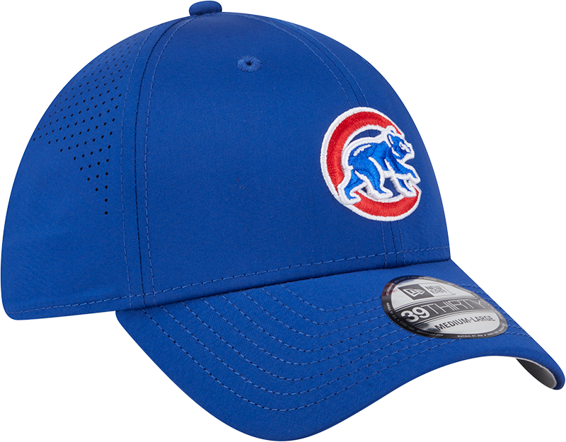MLB Chicago Cubs New Era Mid Perf 39THIRTY Flex Fit Hat - Blue product image 3, provided for visual reference and product