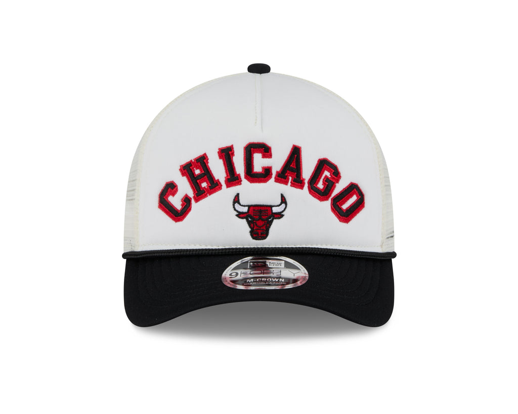 Chicago Bulls 2 Tone Chrome/Black New Era 9FORTY M-Crown Trucker Adjustable Hat product image 2, provided for visual