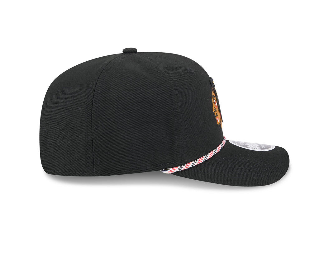 Chicago Blackhawks New Era Black Multi Rope 9SEVENTY Stretch Snap Adjustable Hat product image 5, provided for visual
