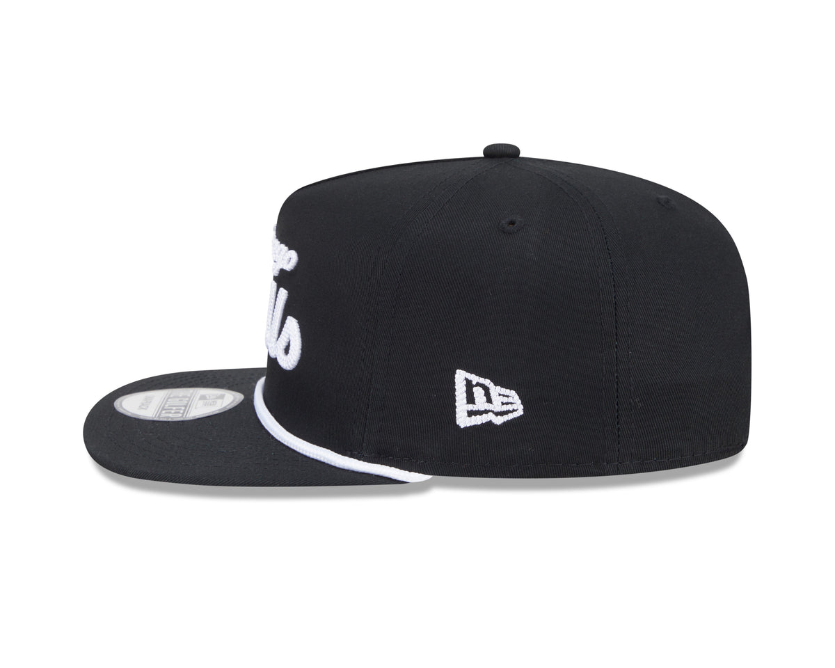 Chicago Bulls New Era Black Team Text The Golfer Snapback Hat product image 5, provided for visual reference and product