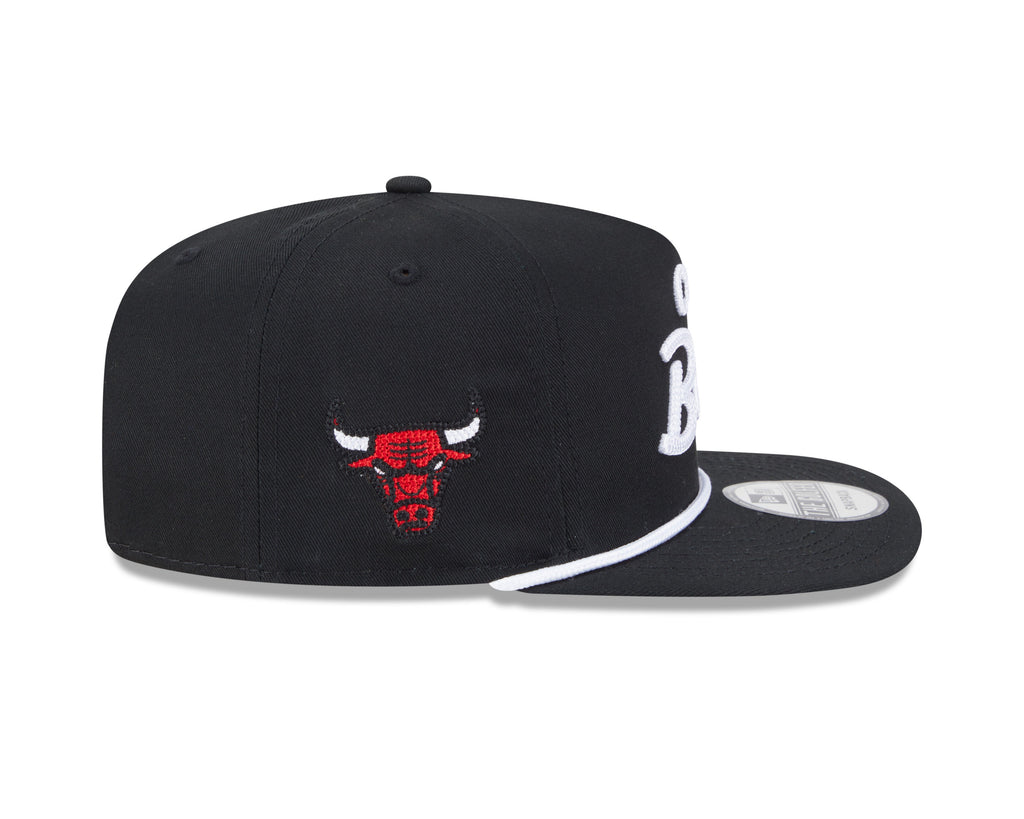 Chicago Bulls New Era Black Team Text The Golfer Snapback Hat product image 4, provided for visual reference and product