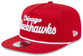Chicago Blackhawks New Era Red Team Text The Golfer Snapback Hat product image 1, provided for visual reference and product