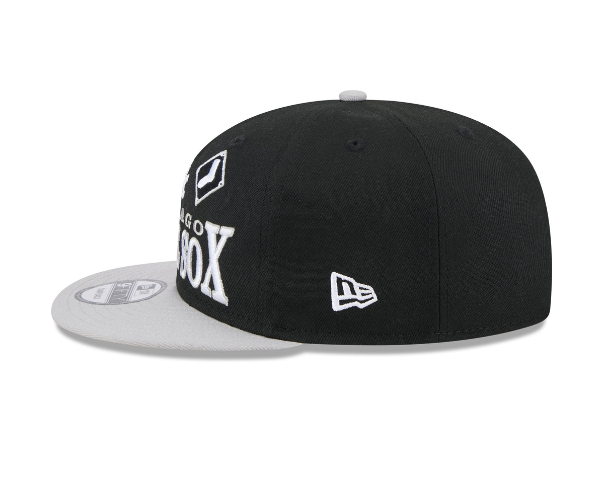 Chicago White Sox New Era 2 Tone Black/Gray Archive 9FIFTY Snapback Hat product image 4, provided for visual reference and