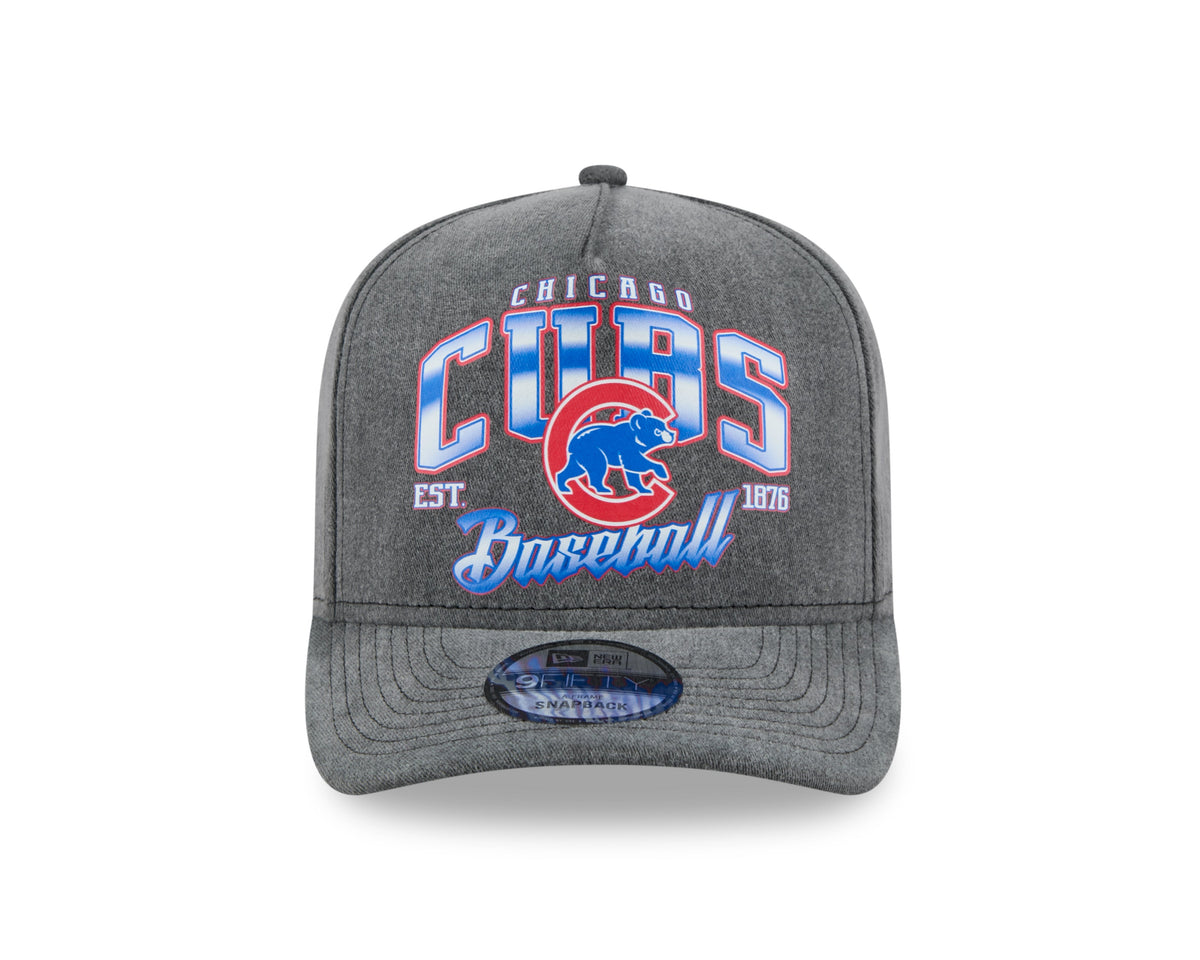 Chicago Cubs New Era Gray Washed 9FIFTY A-Frame Snapback Hat product image 2, provided for visual reference and product